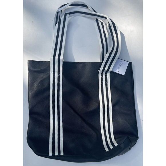 Tote Bag from Macy's - Black Faux Leather New With Tag - Picture 6 of 8